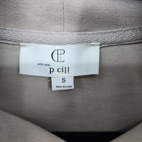 P Cill size small super soft beige rolled high neck drawstring cinch waist modal - Picture 5 of 10